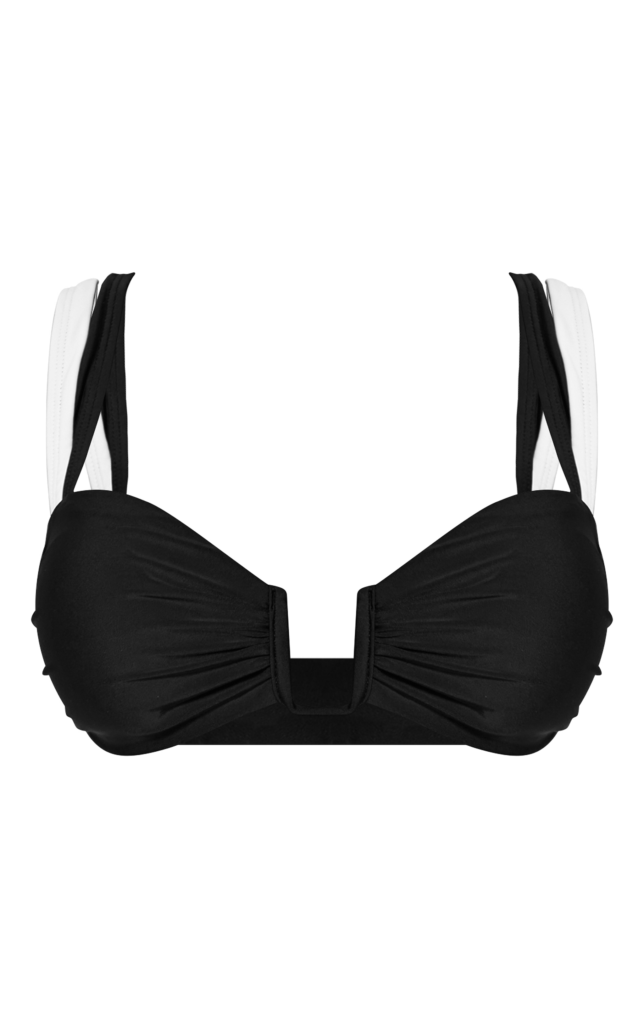 Black U Bar Contrast Detail Bikini Top image 5