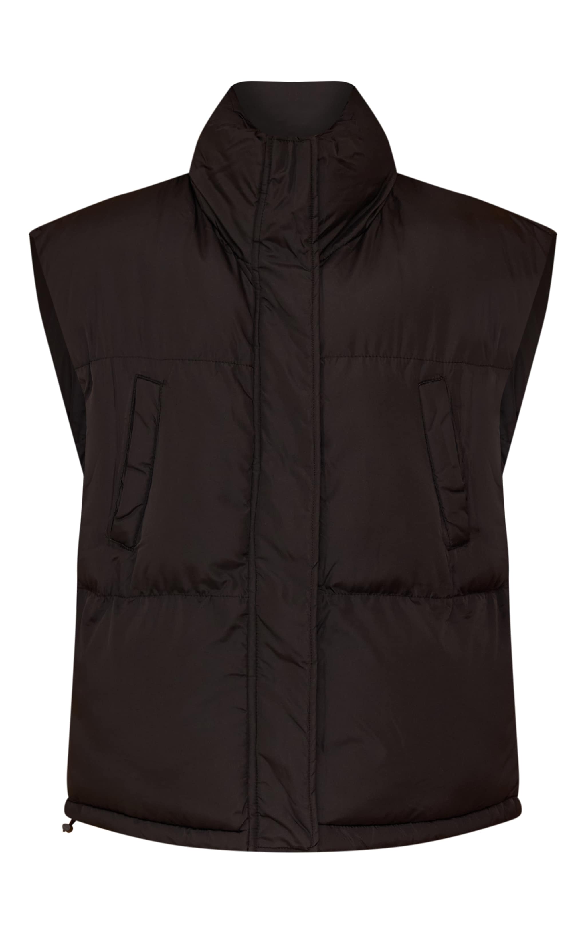 Gilet doudoune noir sans manches à épaules allongées image 5