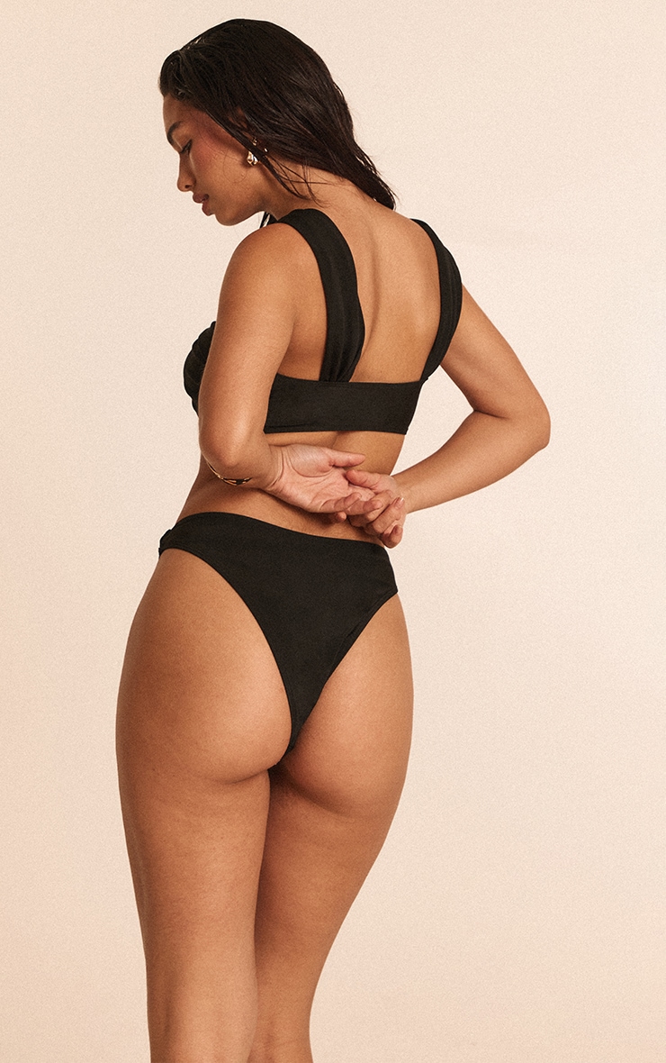Black Ruched Bust Bikini Top image 2