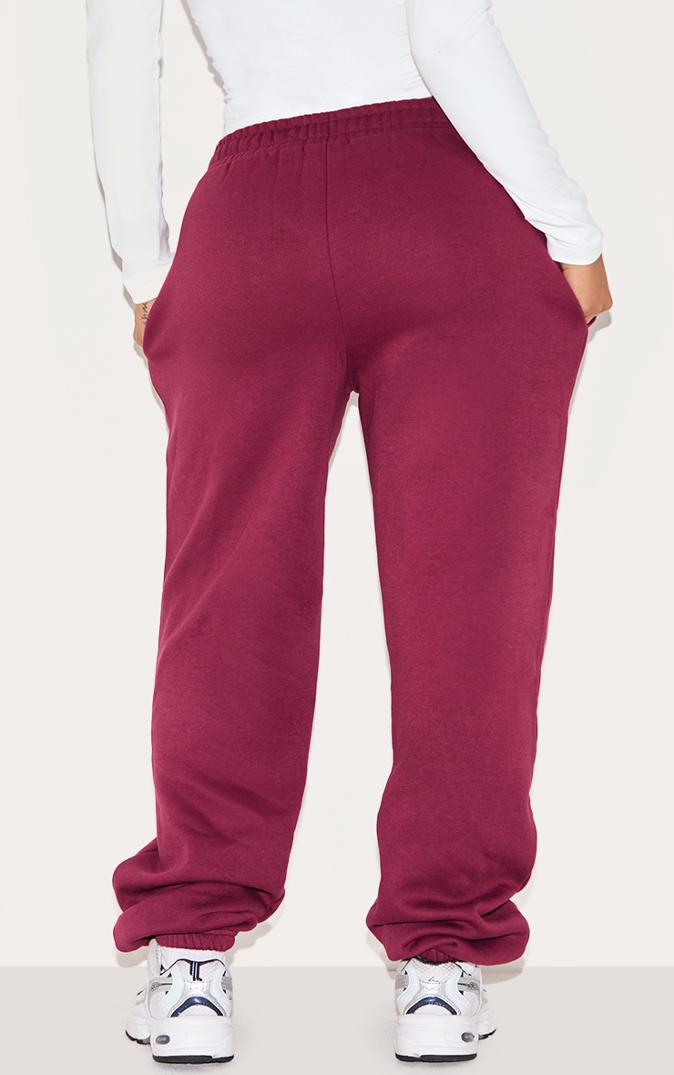 Shape Burgundy V Waist Pin Tuck Cuffed Sweatpants image 3