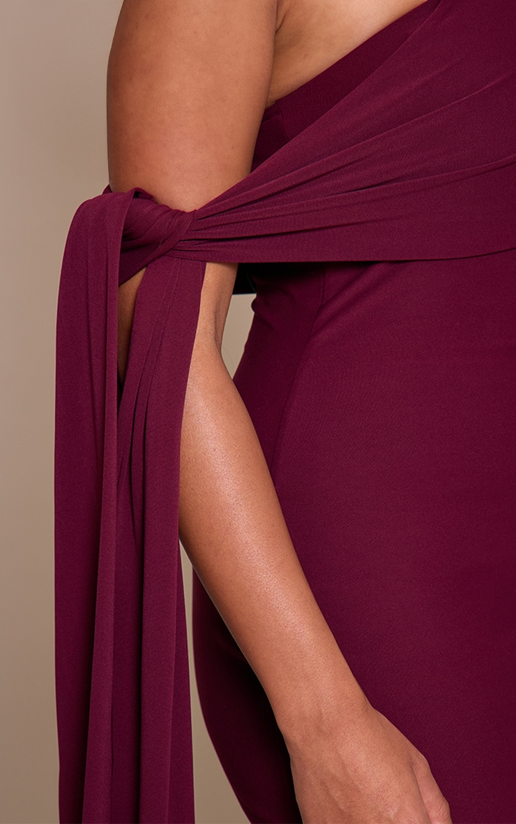 Shape Mini robe asymétrique douce prune nouée sur le côté à détail replié image 4