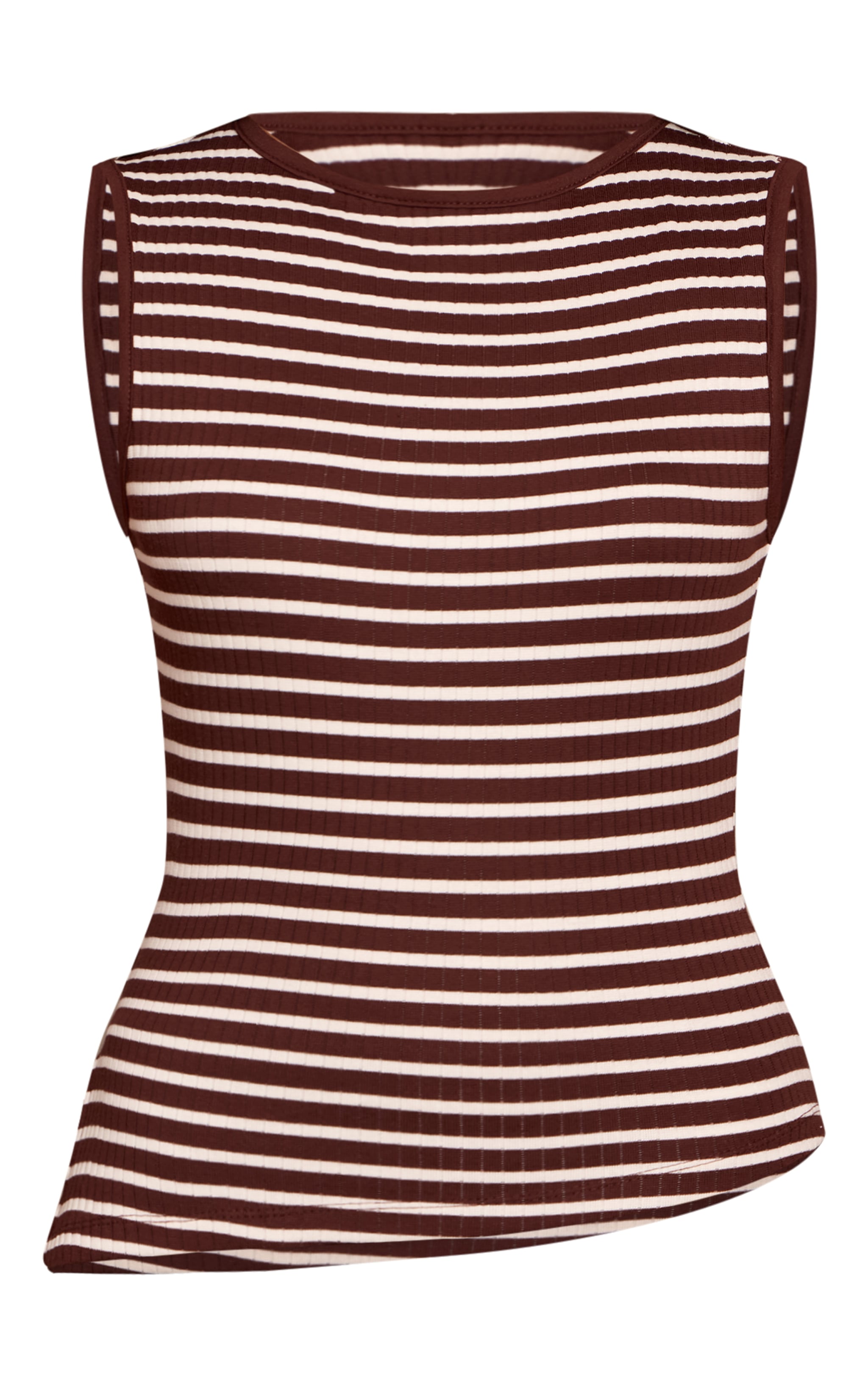 Débardeur chocolat rayé à bordures contrastantes image 5