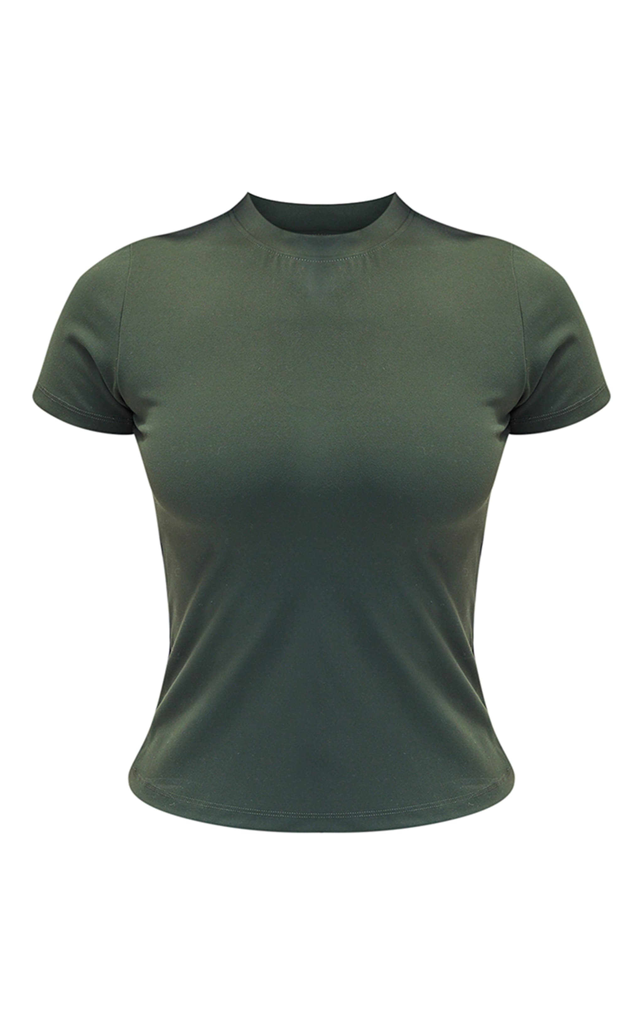 Petite Dark Green Snatched Sculpt Cap Sleeve Top image 5