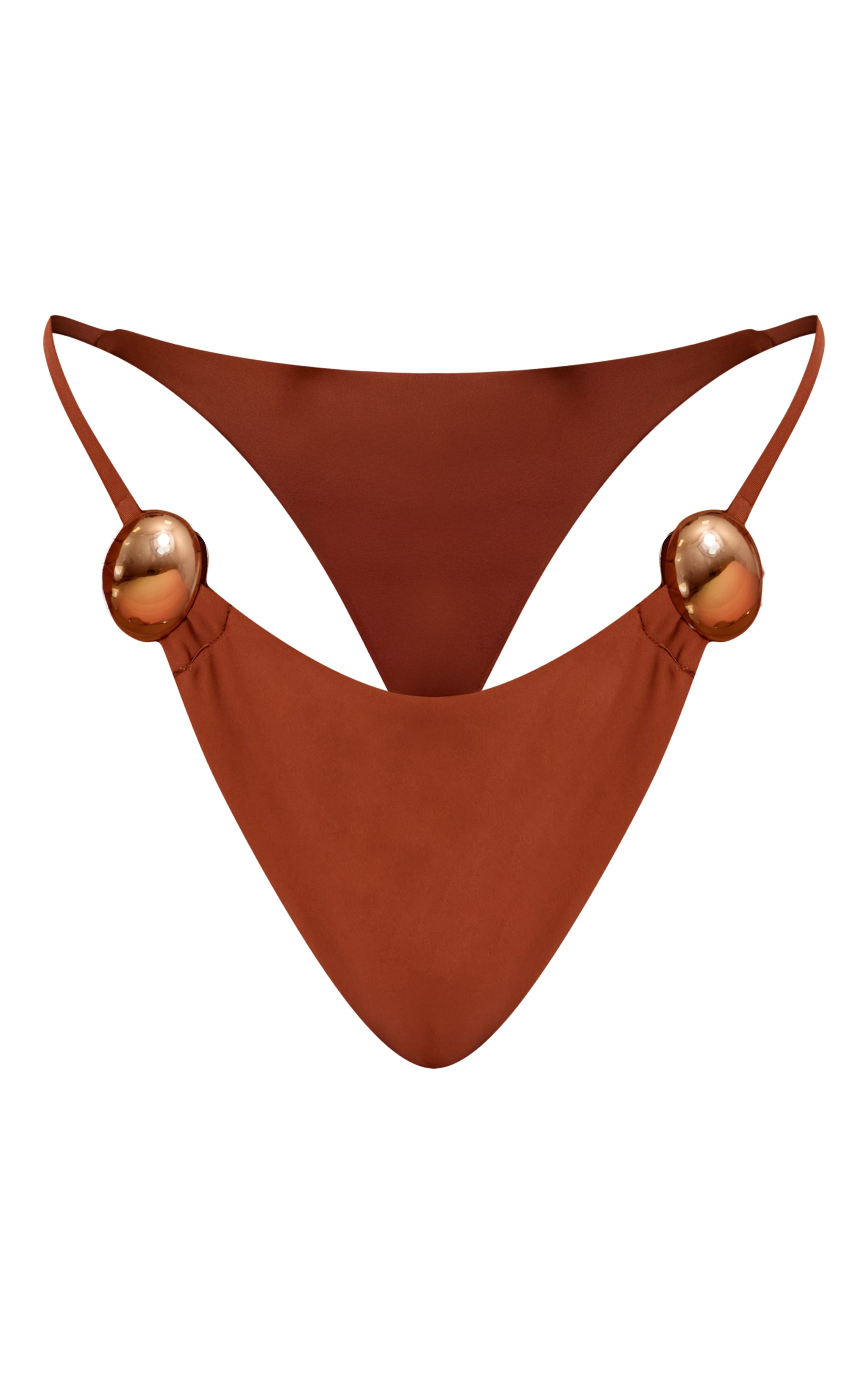 Shape Rust Gold Trim Strappy Bikini Bottom image 5