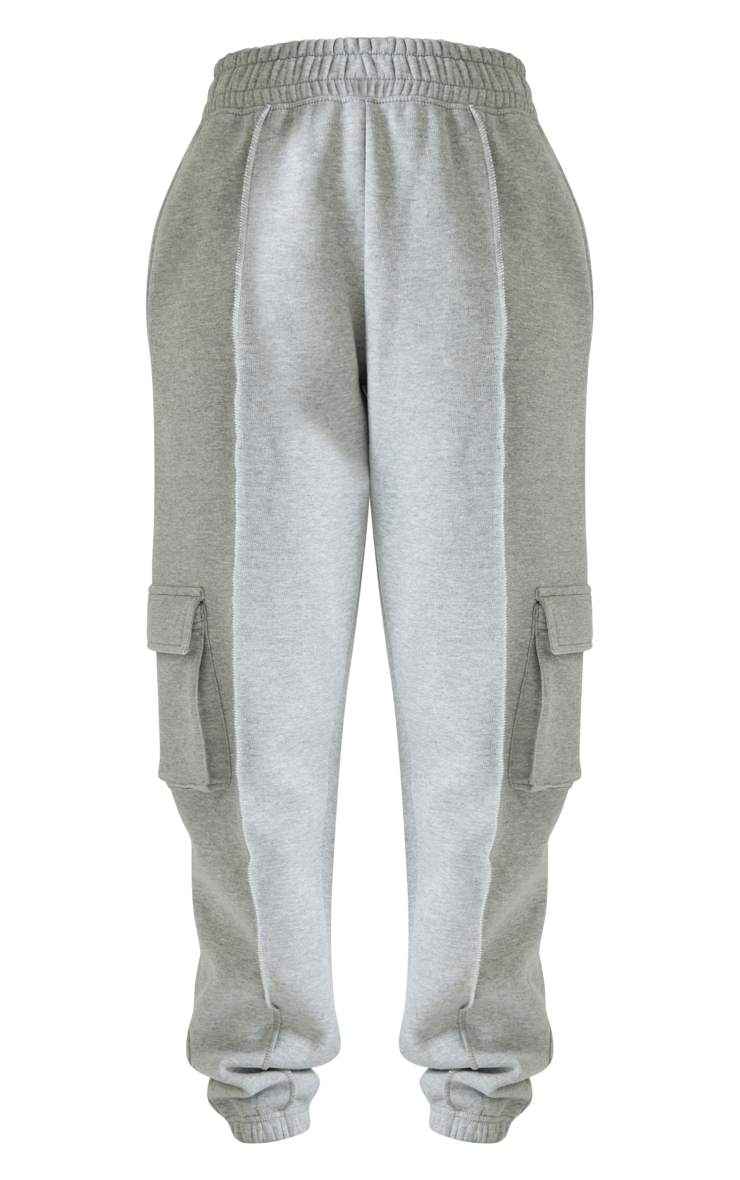 Ash Grey Seam Detail Cargo Joggers image 5