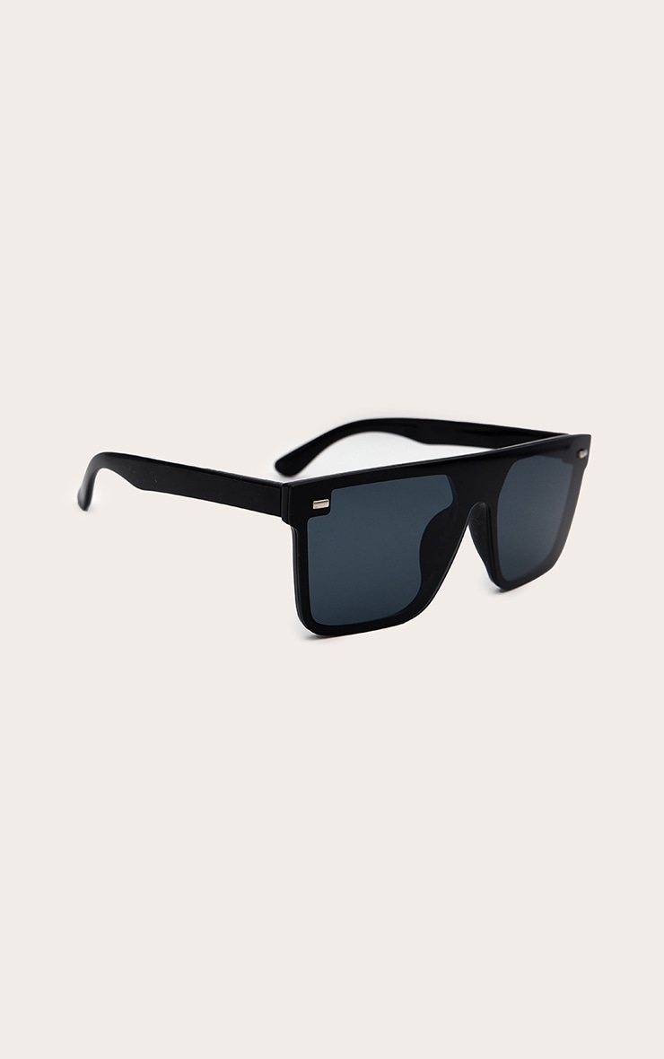 Black Oversized Resin Frame Fade Lens Sunglasses image 2