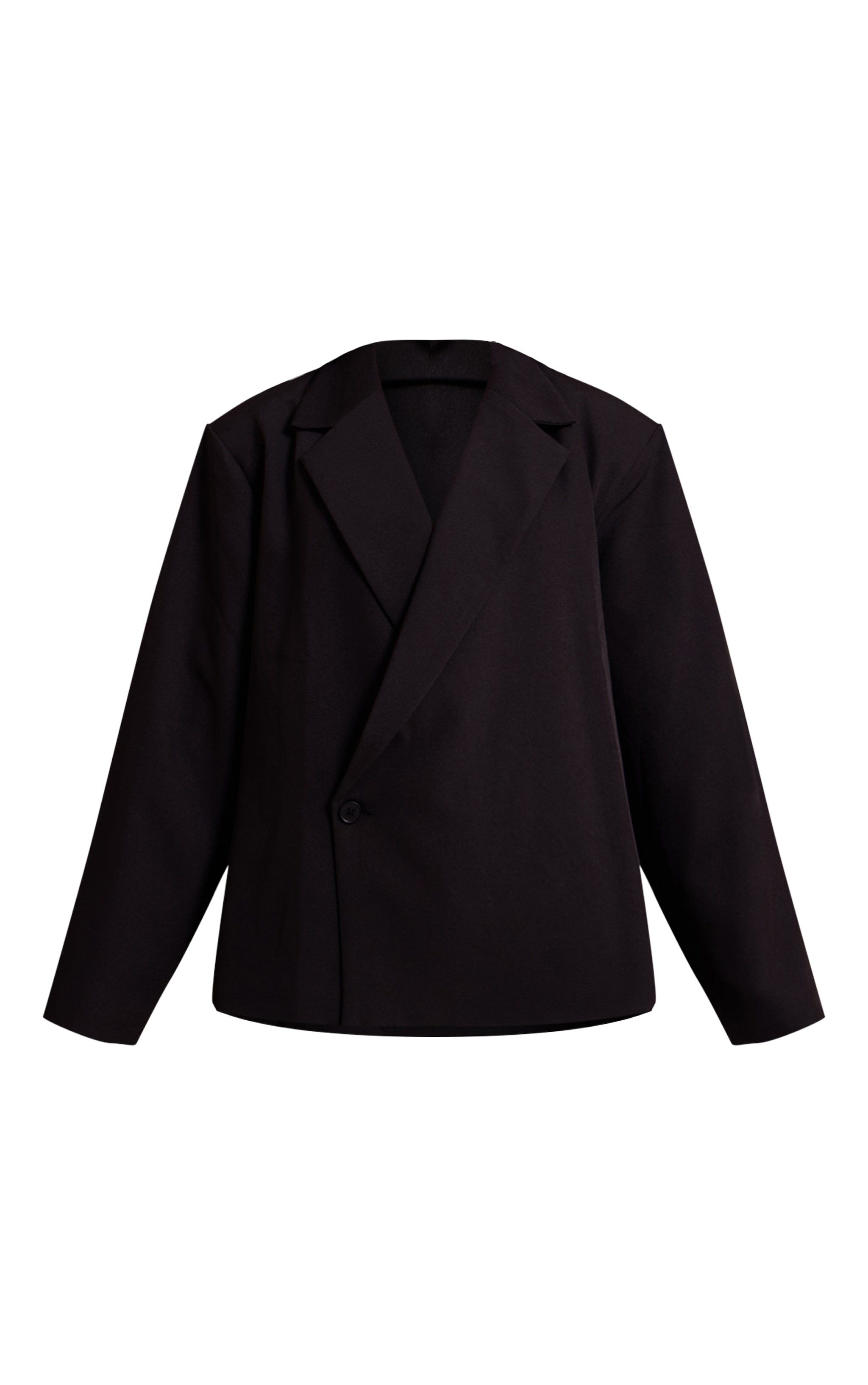 Petite Black Oversized Boxy Crossover Blazer image 5