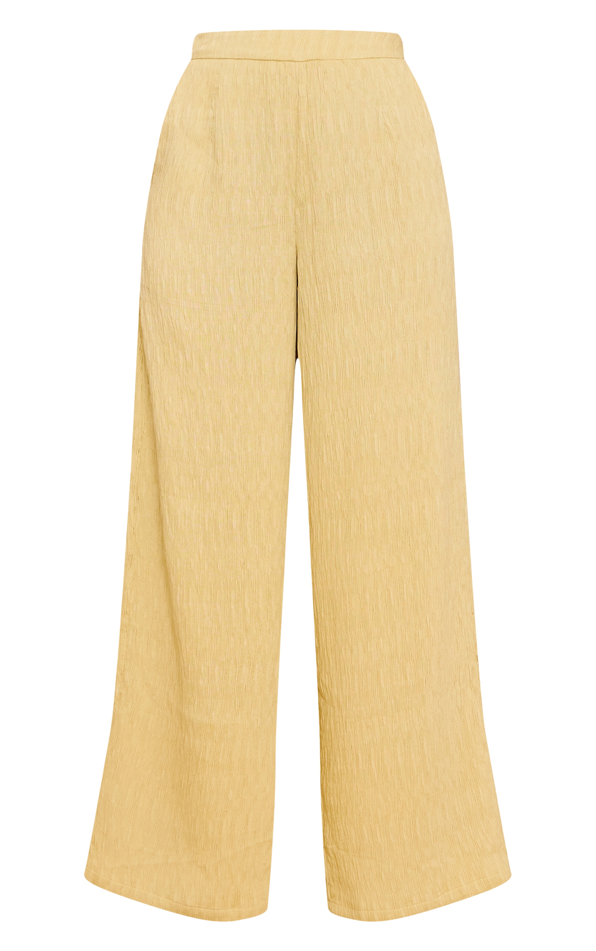 Pantalon large texturé jaune citron image 5