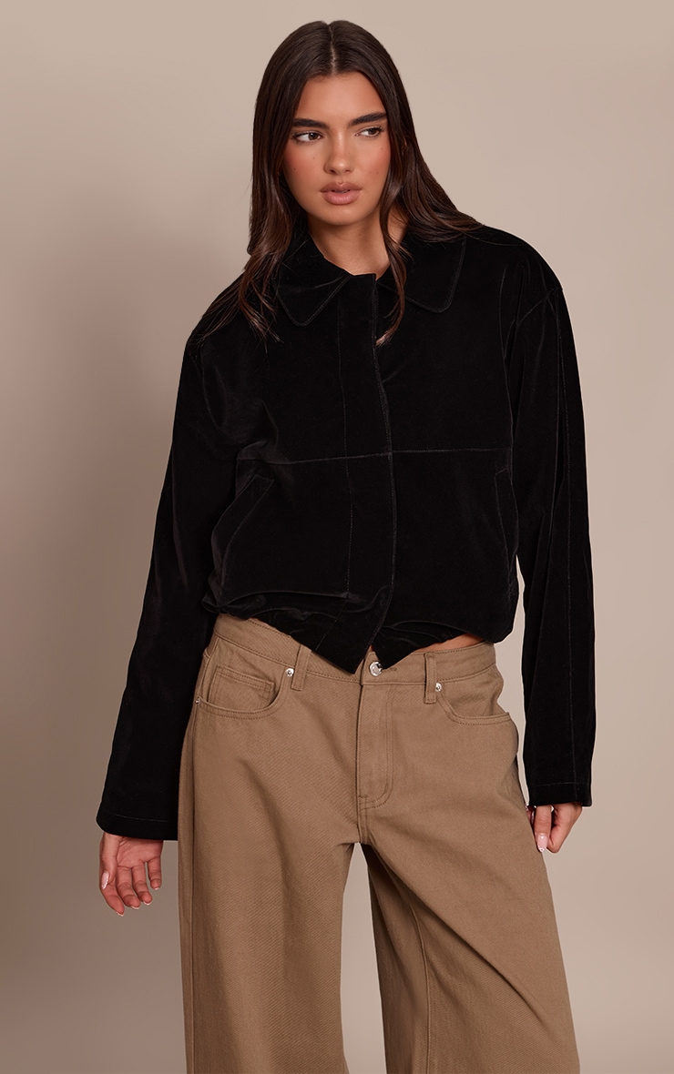 Black Velvet Bomber Jacket