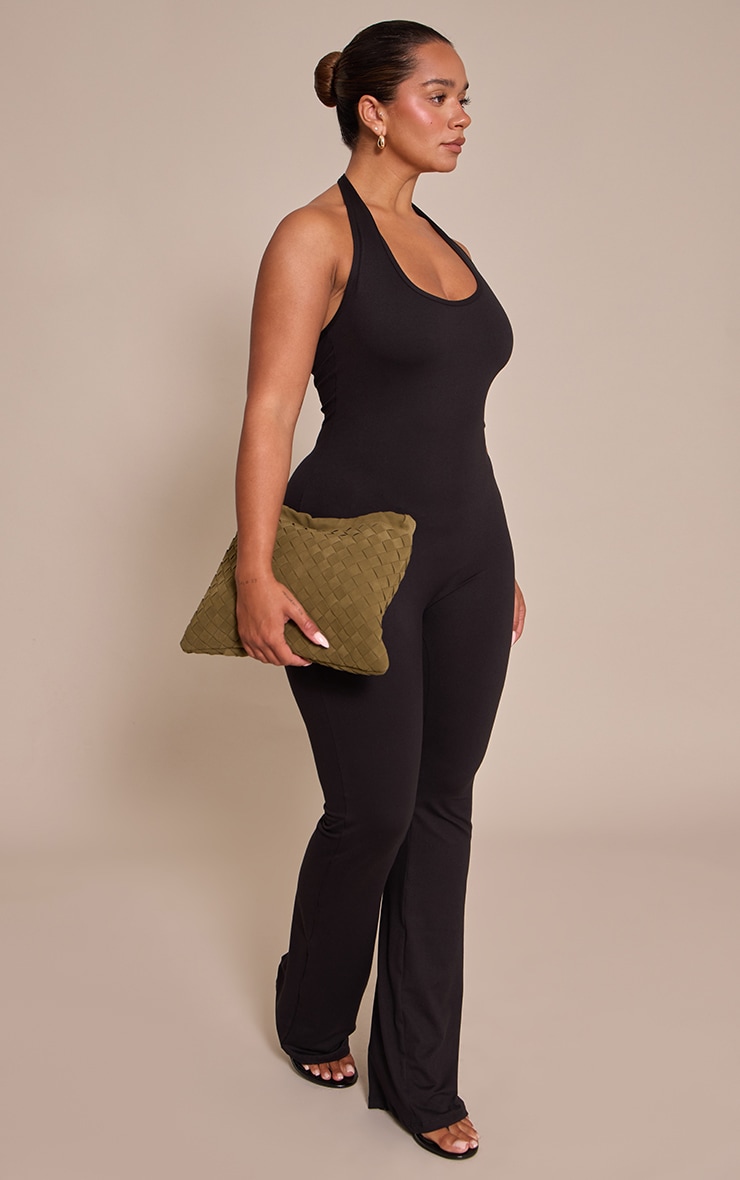 Shape Black Sculpt Halter Neck Flare Jumpsuit image 3