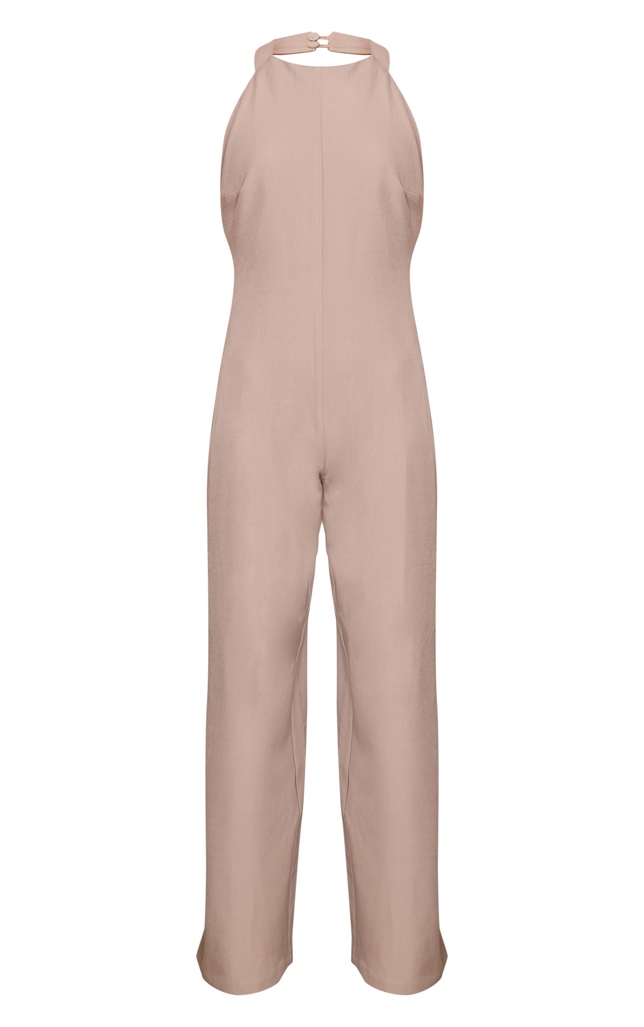 Grey Woven Halterneck  Straight Leg Jumpsuit image 5