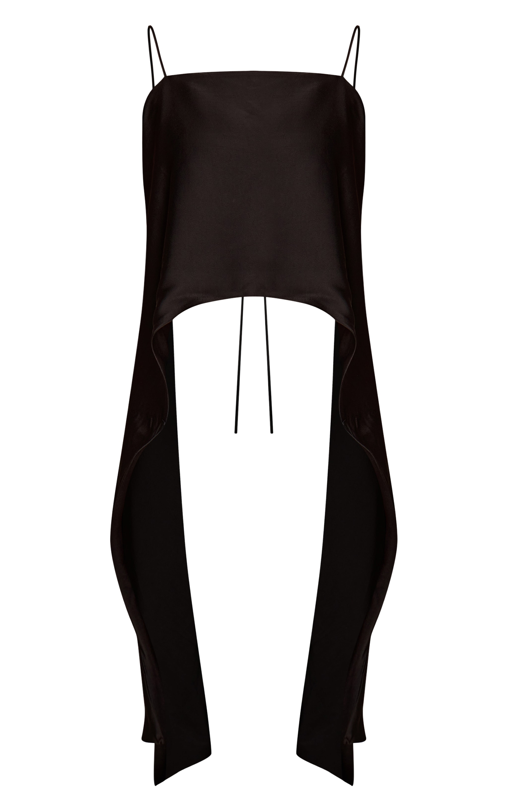 Black Satin Drape Back Top image 5