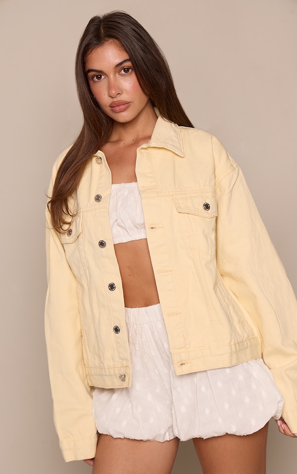 Butter Cream Oversized Classic Denim Jacket