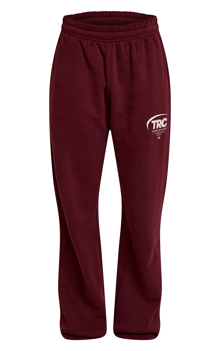 Burgundy Run Club Cotton Fleece Cuffed Sweatpants image 5