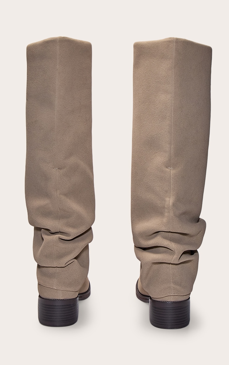 Stone Ruched Block Heeled Knee High Boot image 4