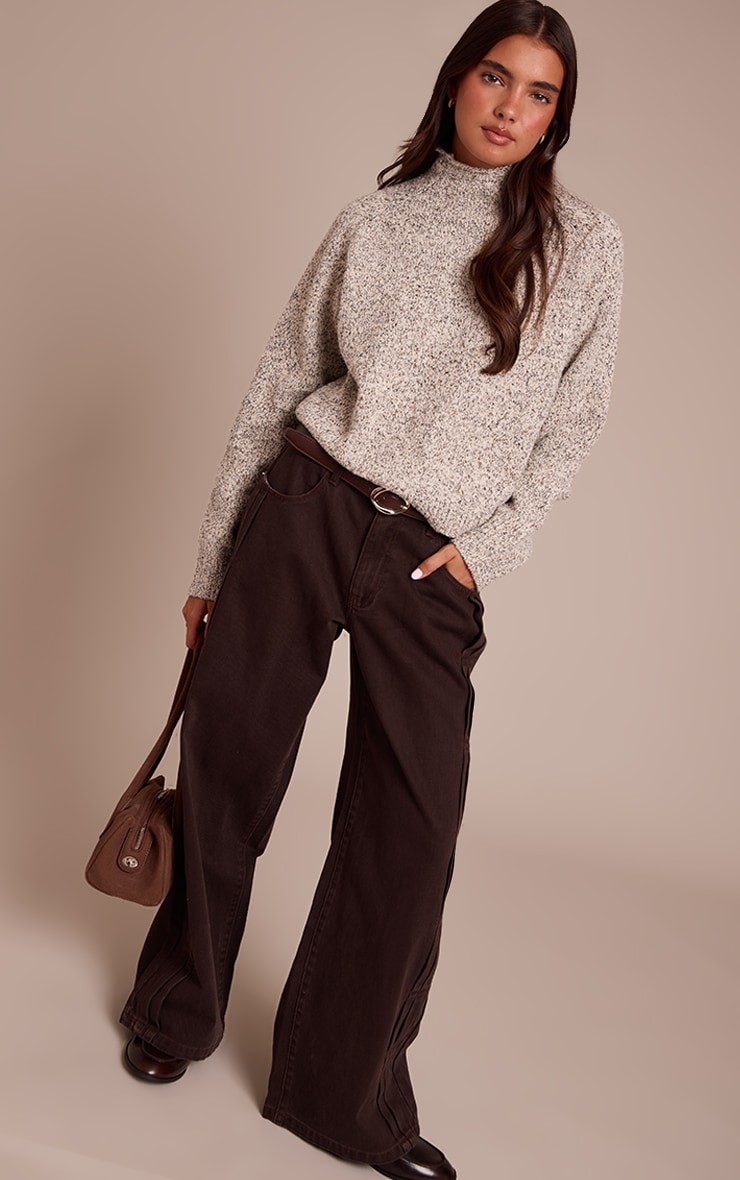 Grey Marl Relaxed Long Sleeve Sweater image 3
