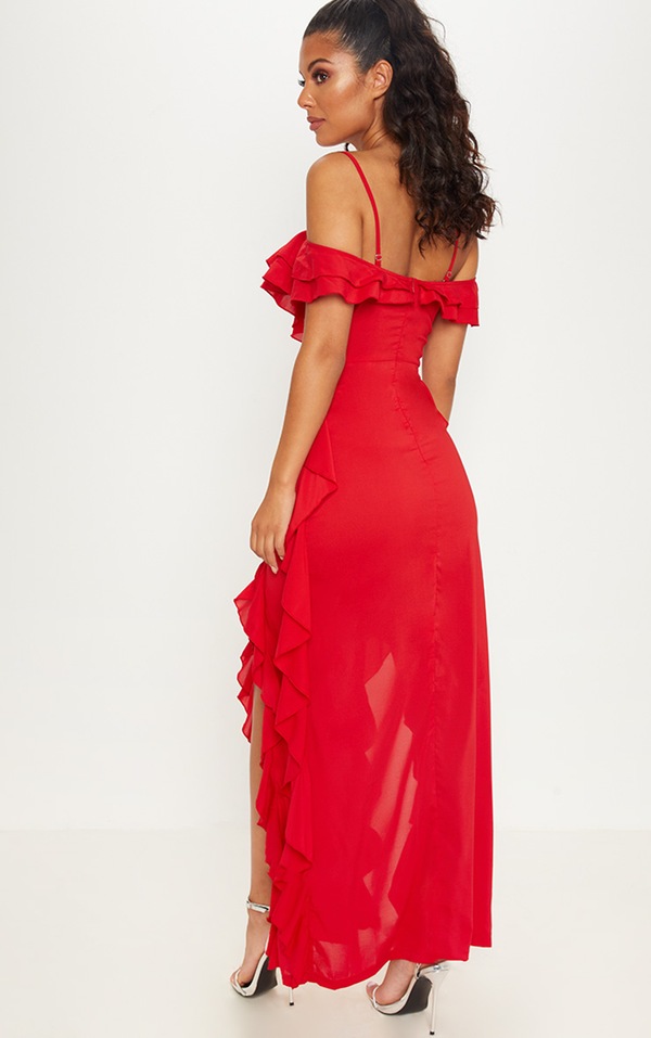 Red maxi dress pretty little thing Clearance