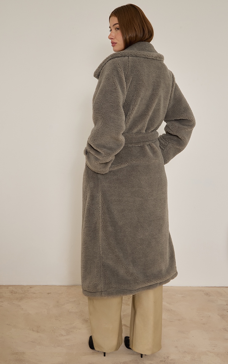 Grey Teddy Trench Coat image 2