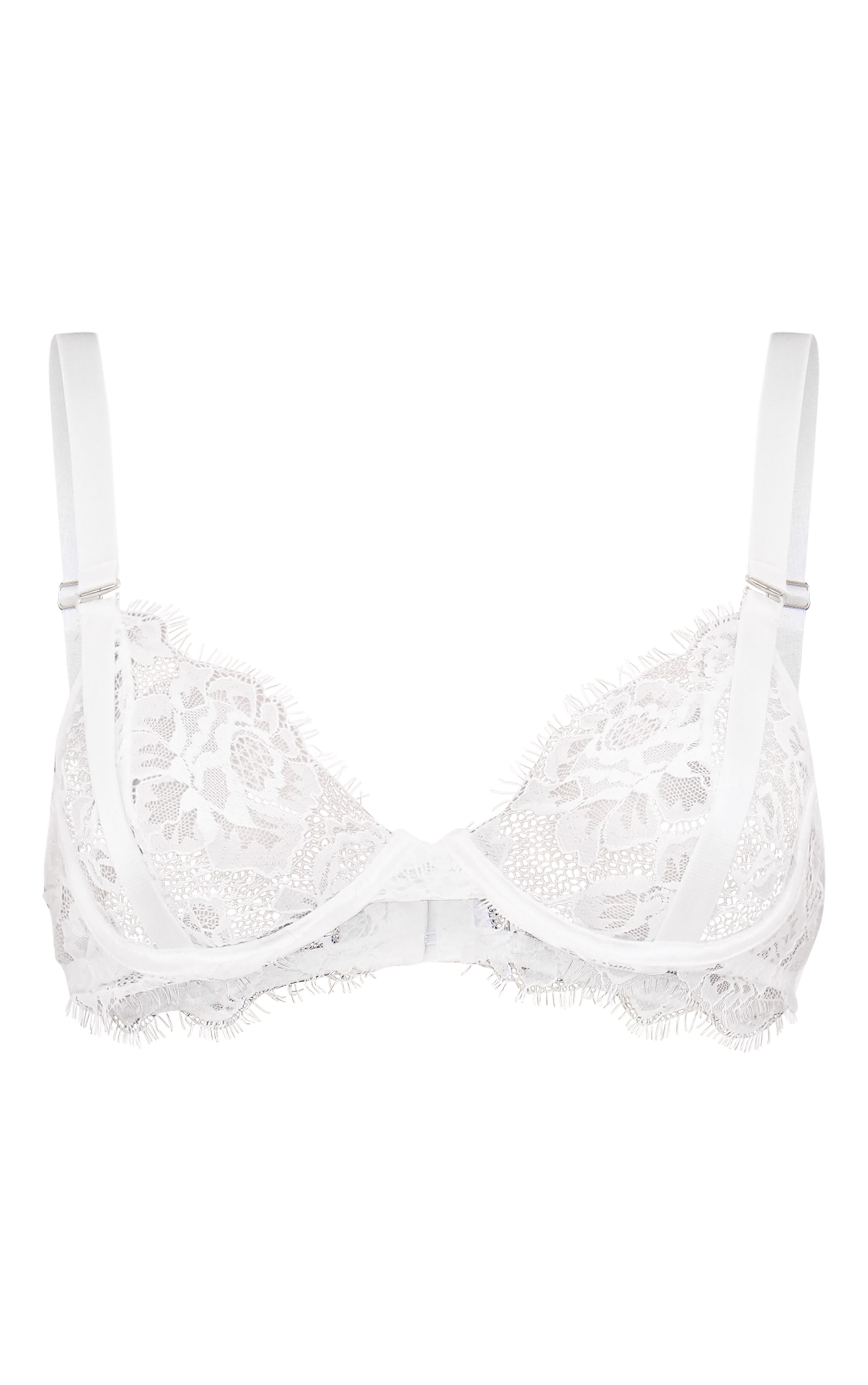 White Eyelash Lace Underwired Bra image 5