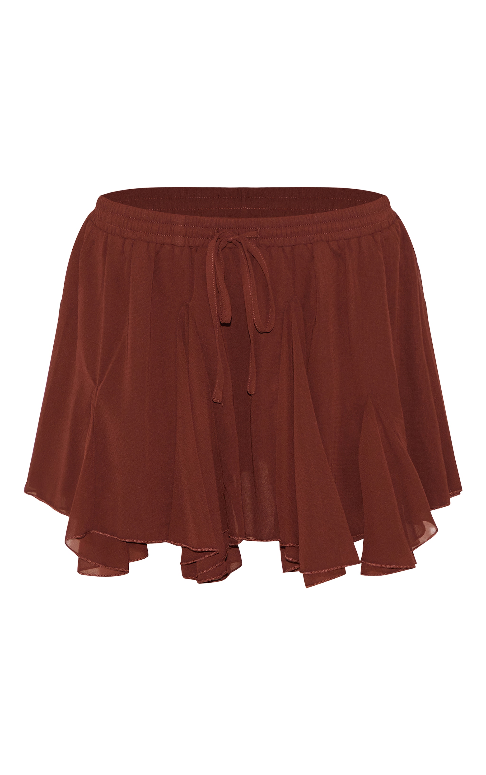 Chocolate Chiffon Godet Floaty Mini Skirt image 6