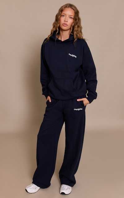 PLT Navy 440 GSM Heavyweight Cotton Loopback Straight Sweatpants
