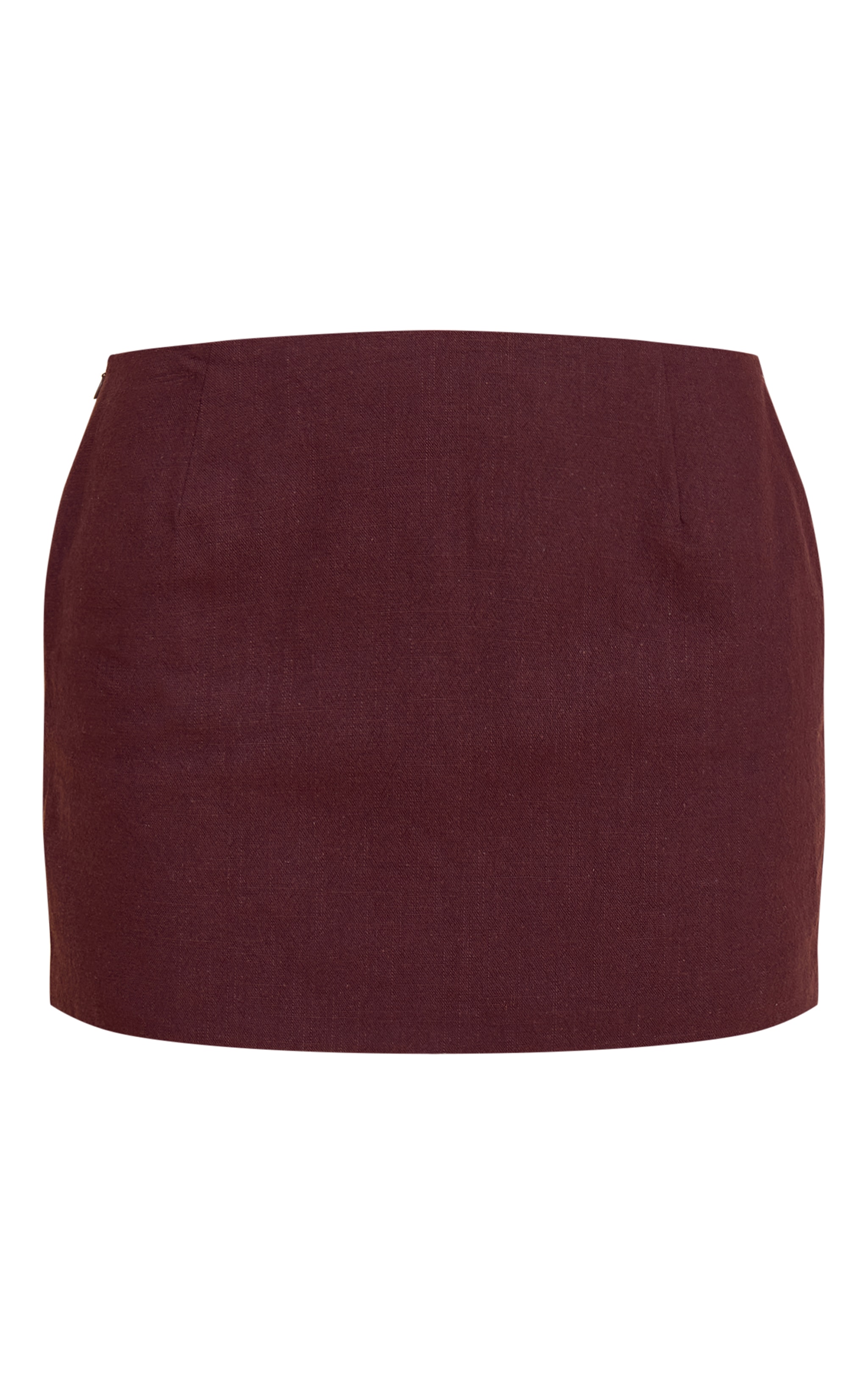 Deep Chocolate Premium Linen A Line Mini Skirt | Co-ords