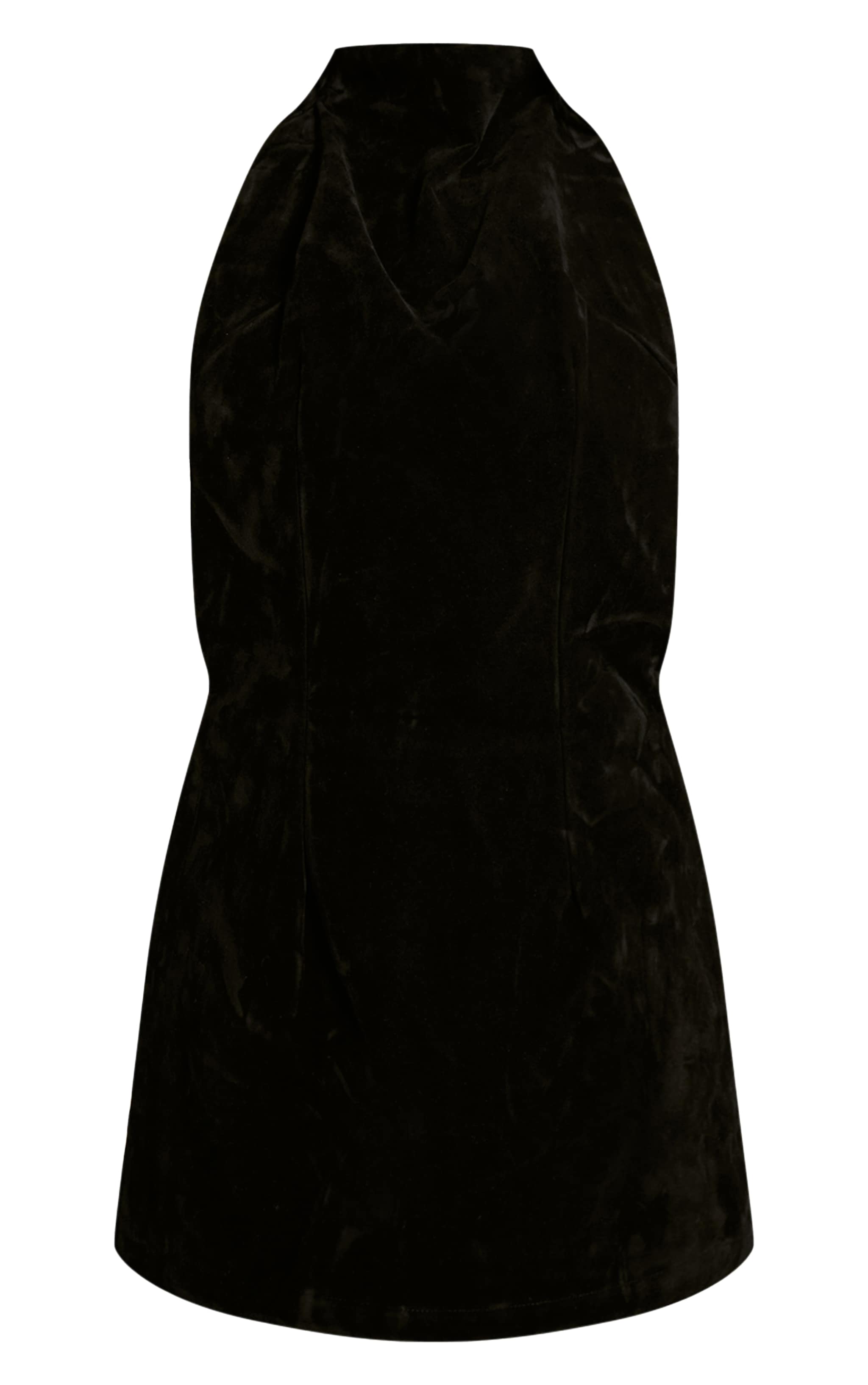 Black Suede Halterneck Mini Shift Dress image 5