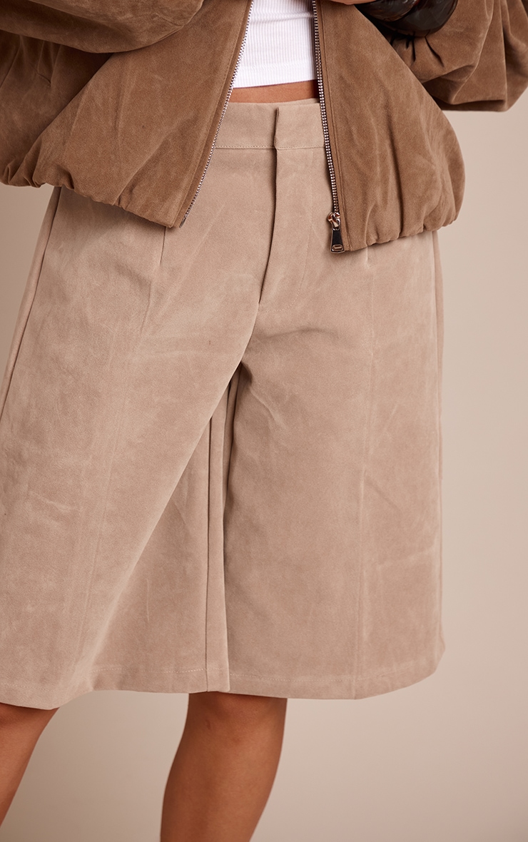Sand Faux Suede Jorts image 5