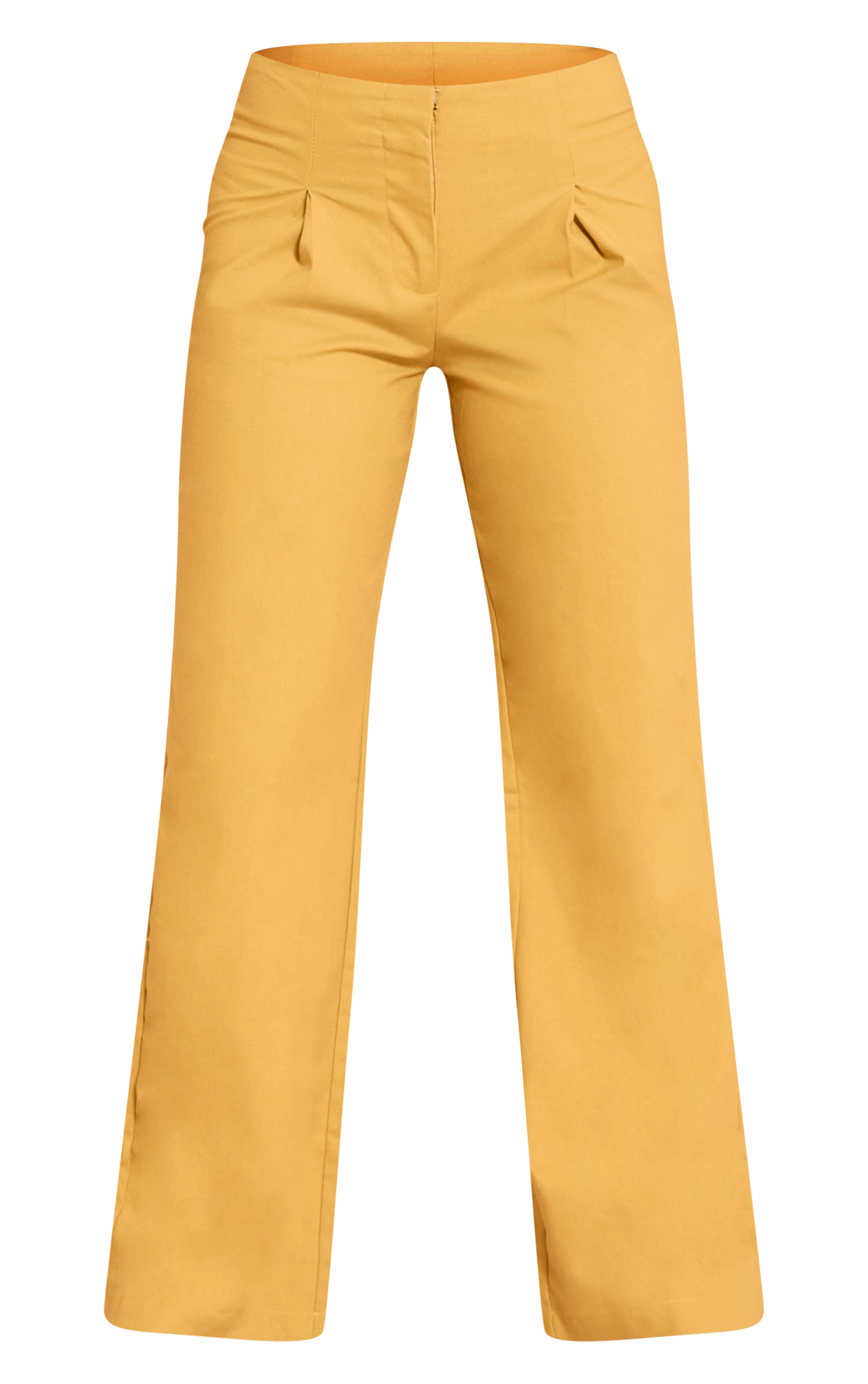 Deep Mustard Woven Mid Rise Straight Leg Pants image 5