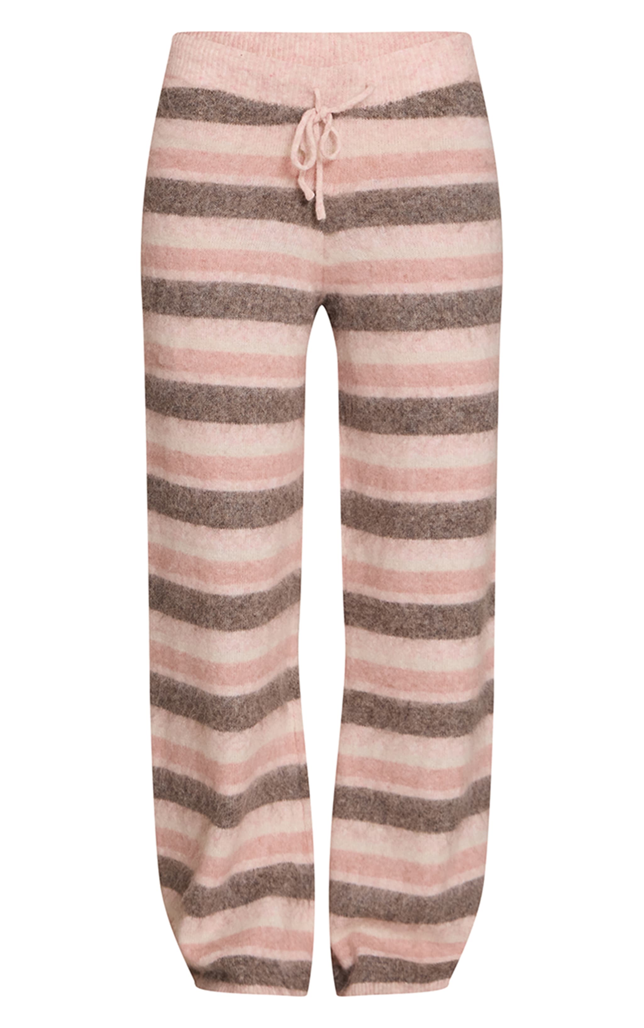 Pink Brushed Aurora Striped Wide Leg Trousers  image 5