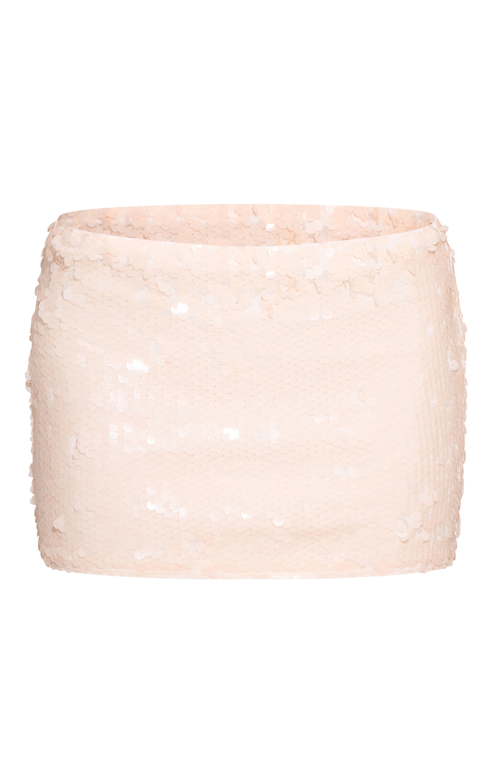 Nude Sequin Ruched Mini Skirt image 6