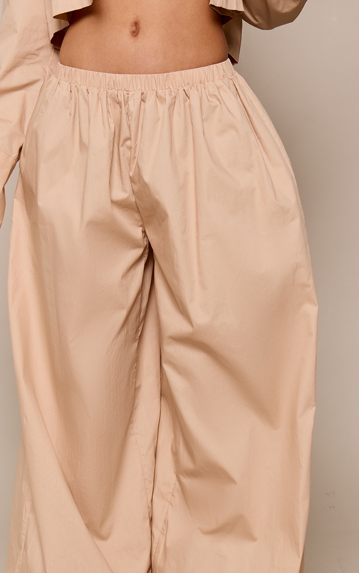 Taupe Woven Balloon Hem Pants image 4