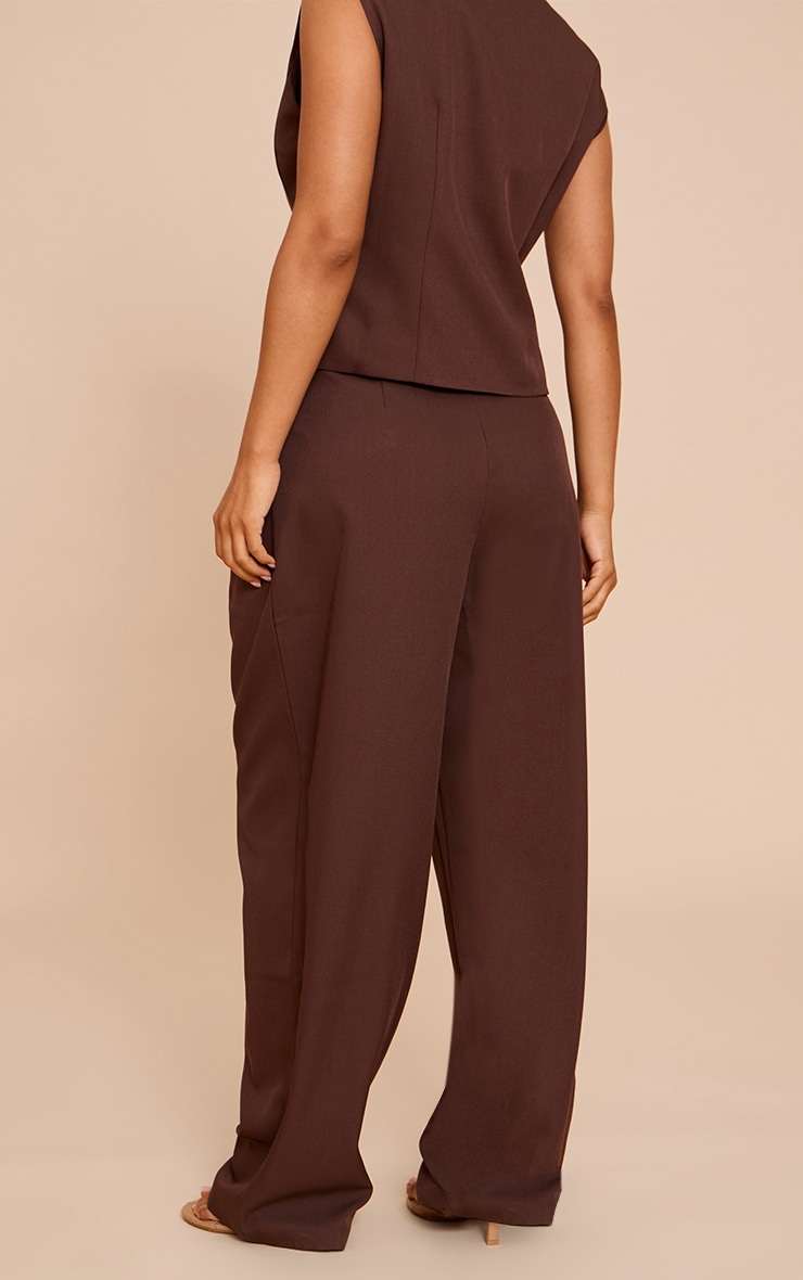 Petite Chocolate Tailored High Waist Wide Leg Pants image 3