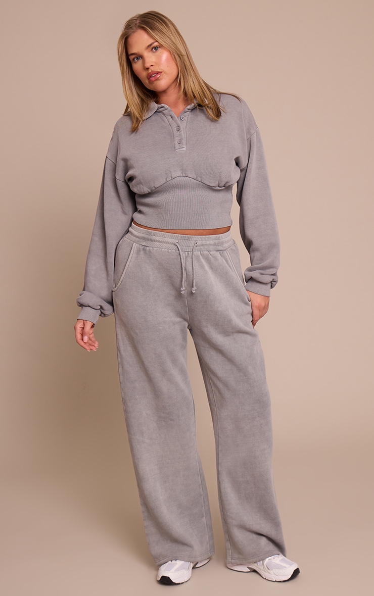Shape Grey Marl Polo Cinched Waist Sweatshirt image 3
