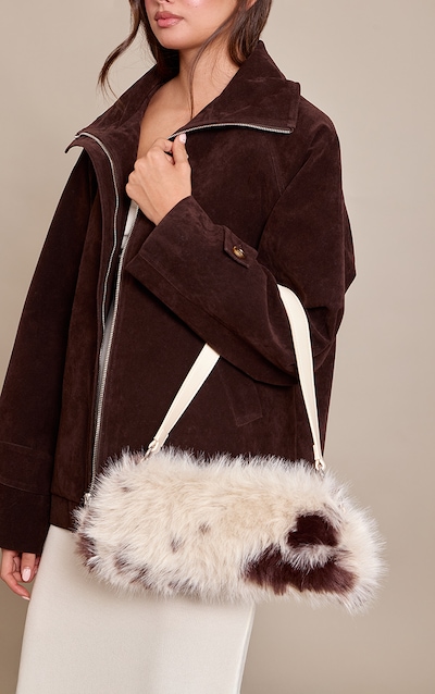 Cow Faux Fur Shoulder Bag