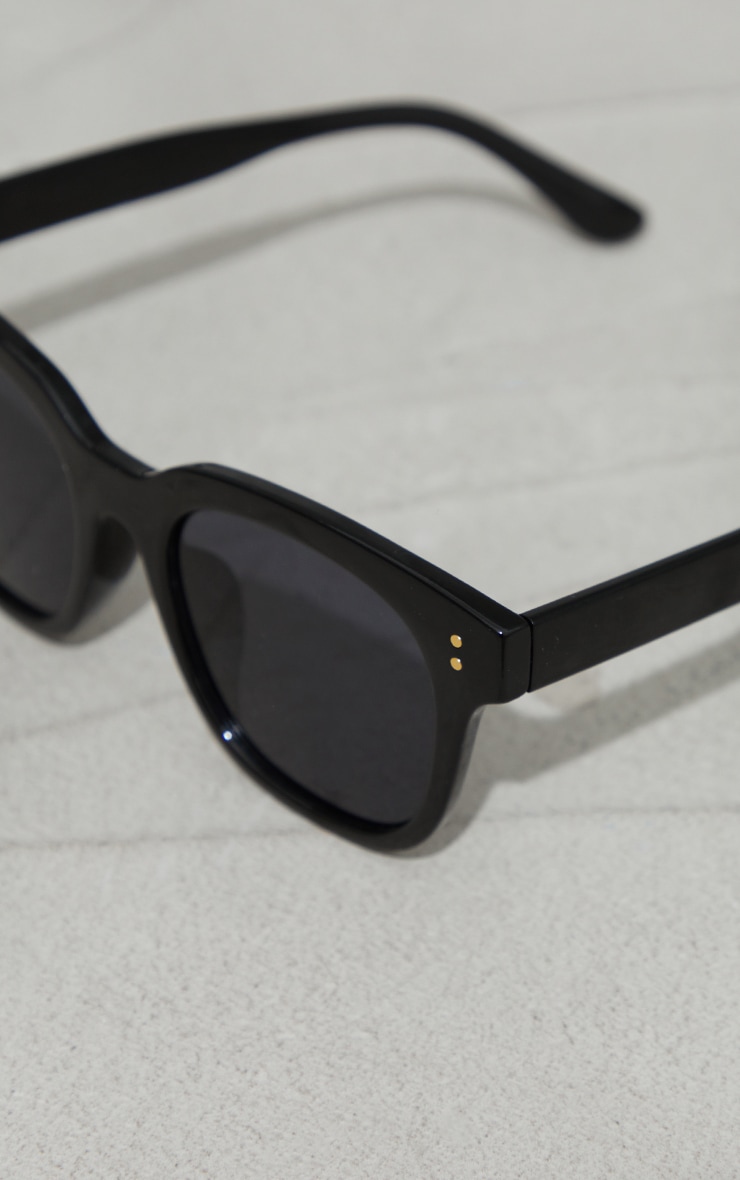 Black Plastic Classic Square Sunglasses image 3