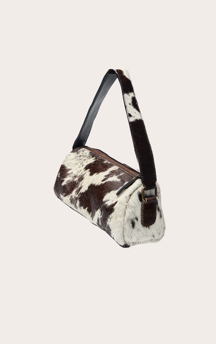 Sac à main en cuir véritable effet vache image 3