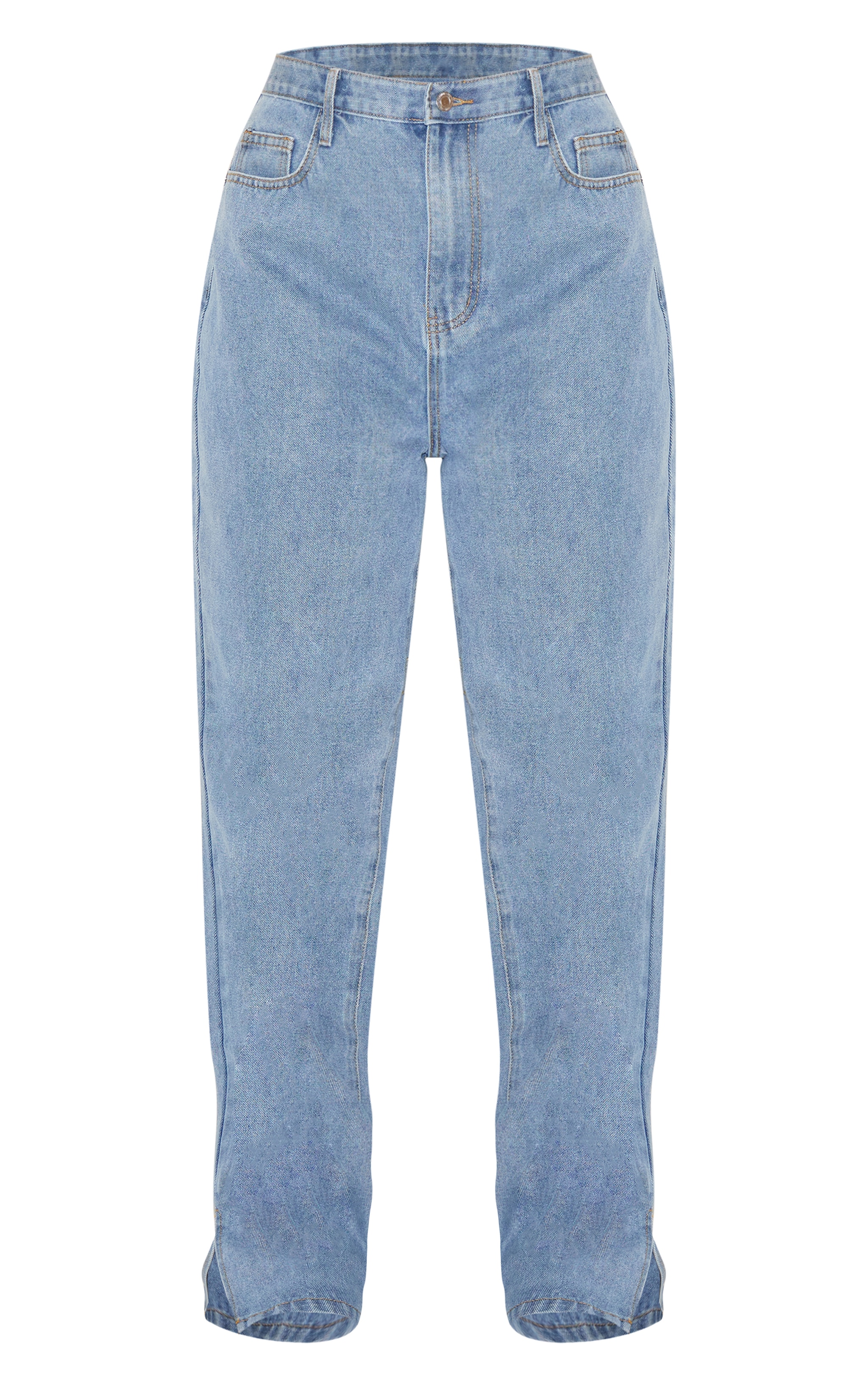 Plus Light Wash Split Hem Jeans image 5
