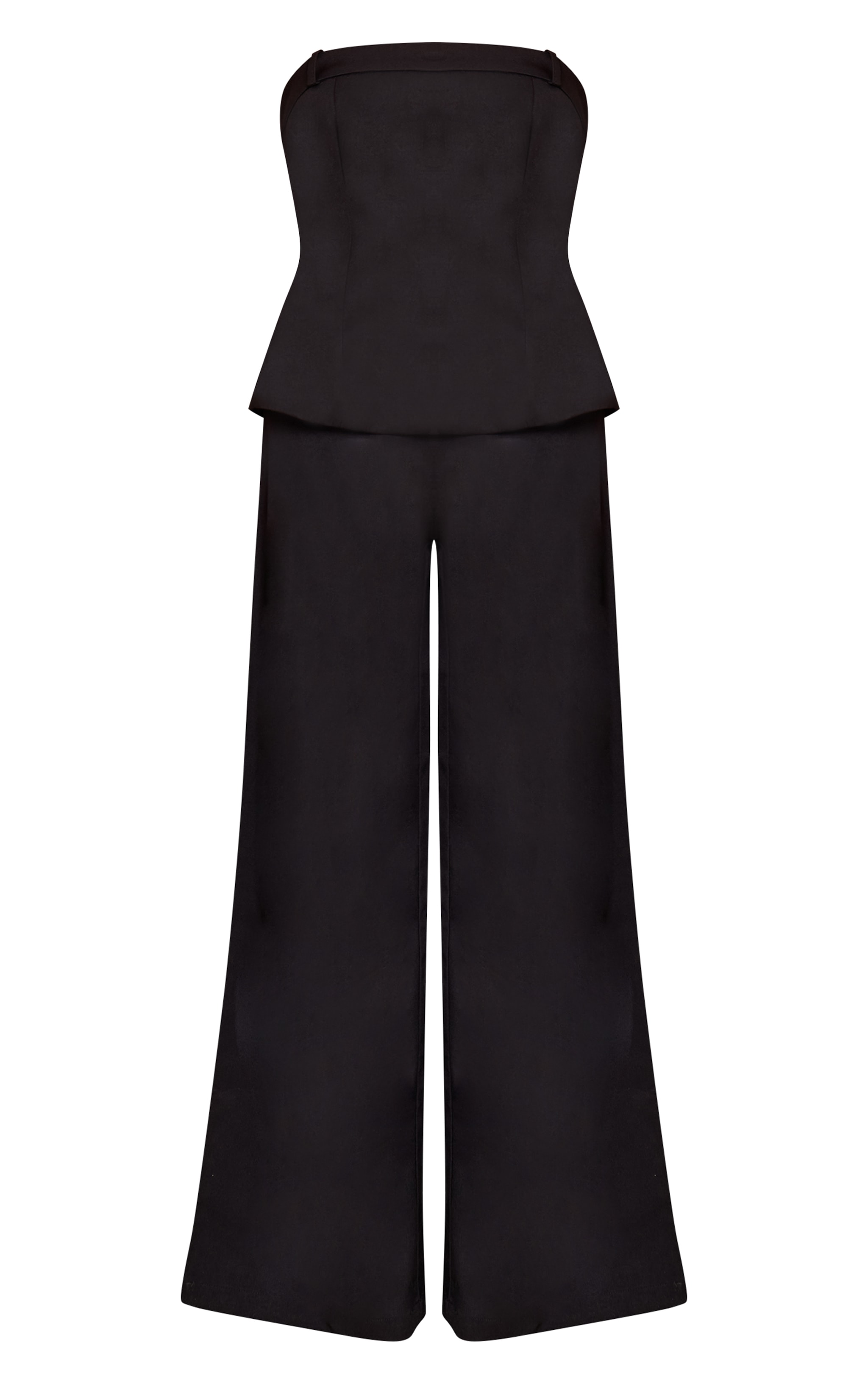 Black Bandeau Wrap Back Wide Leg Jumpsuit image 5