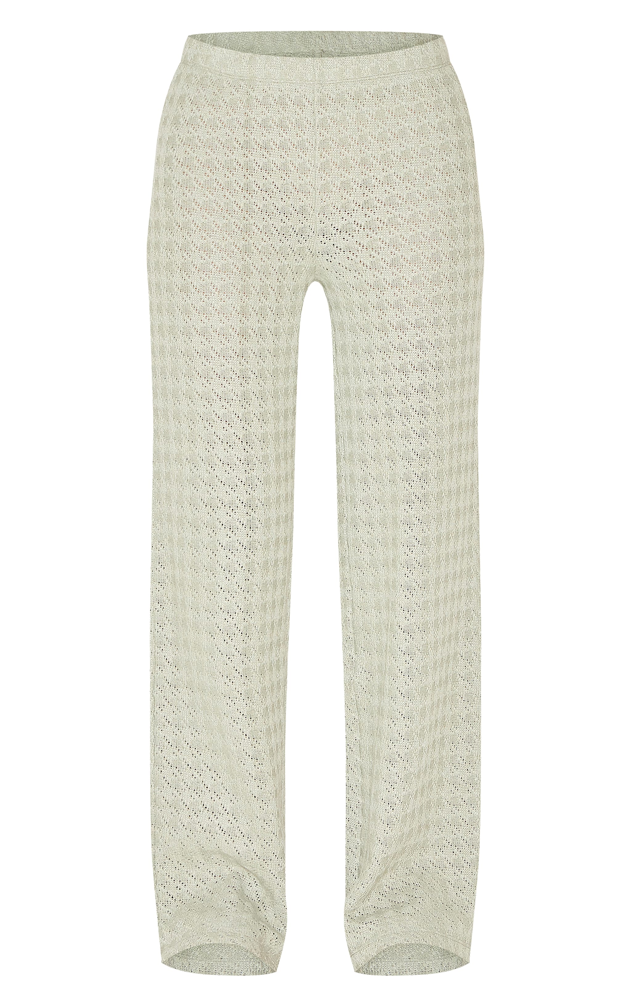 Pantalon droit texturé vert sauge image 5