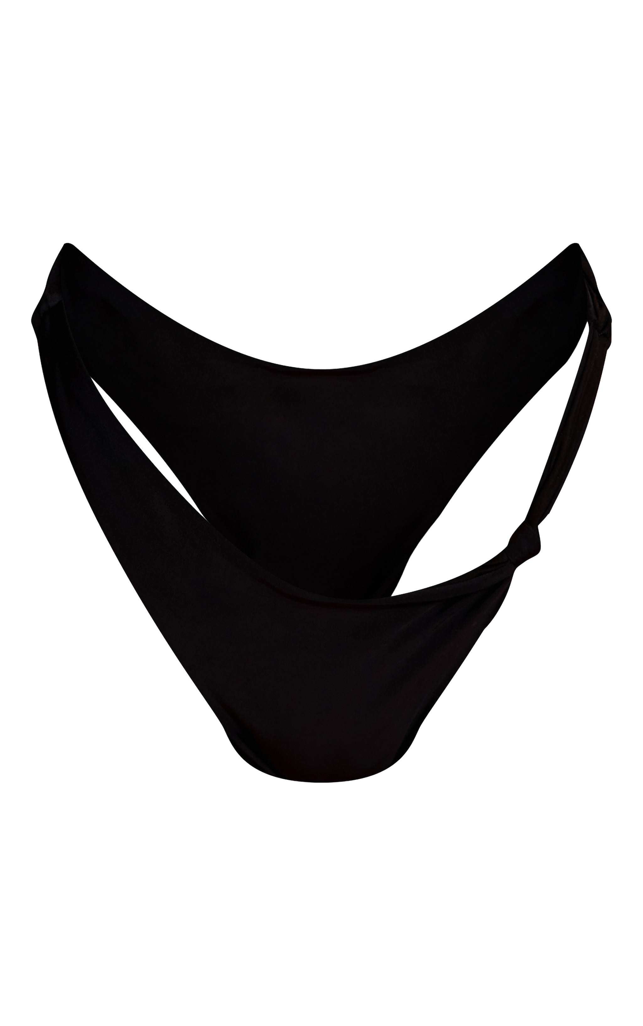 Black Ruched Knot Side Tanga Bikini Bottom image 5