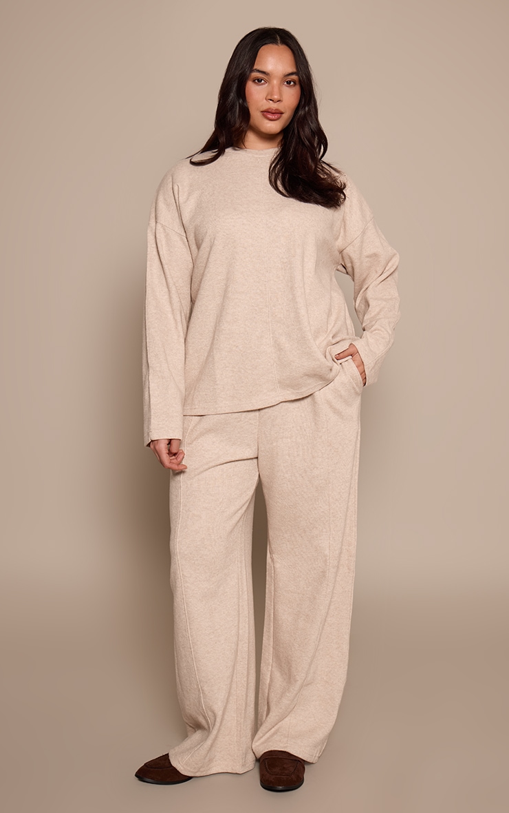 Plus Mocha Soft Rib Straight Leg Sweatpants image 2