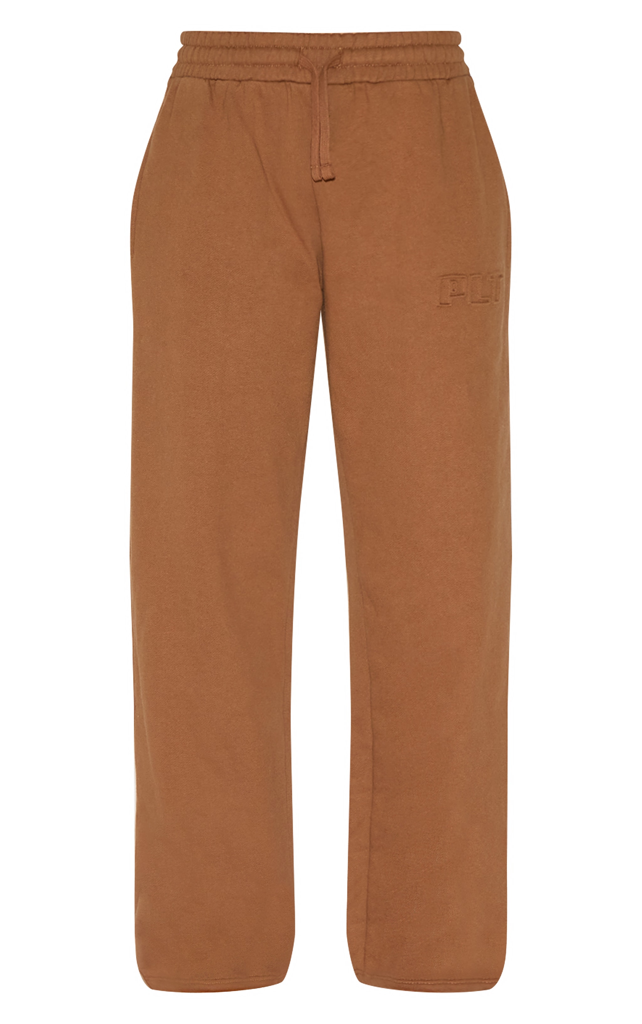 PRETTYLITTLETHING Taupe Premium Embossed Wide Leg Sweatpants image 5