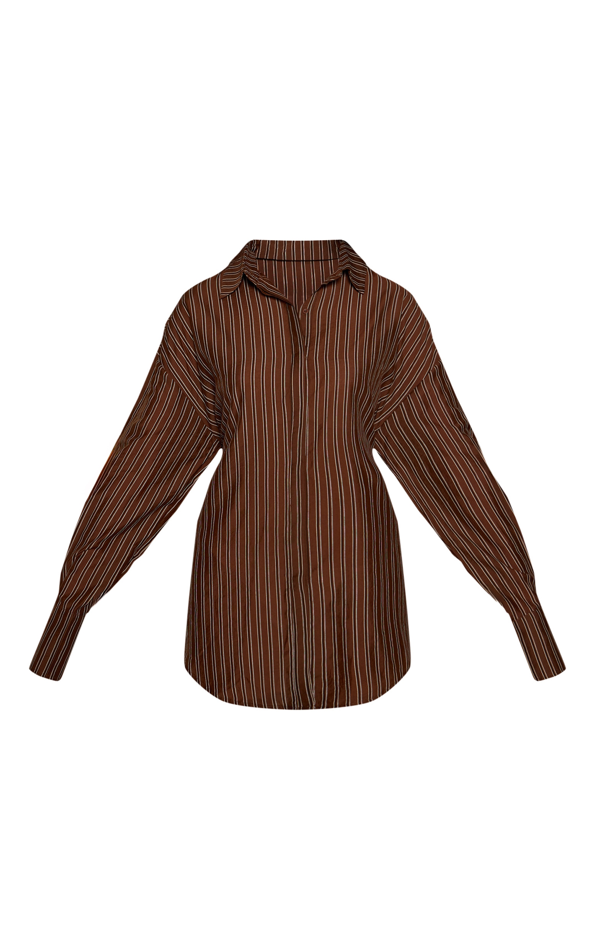 Brown Striped Tie Back Shirt Dress image 5