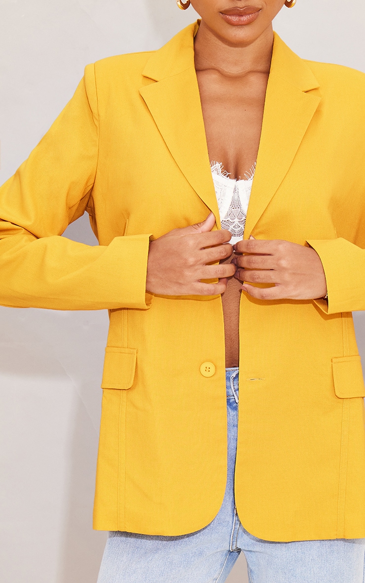 Orange Blend Shoulder Padded Boyfriend Blazer PrettyLittleThing
