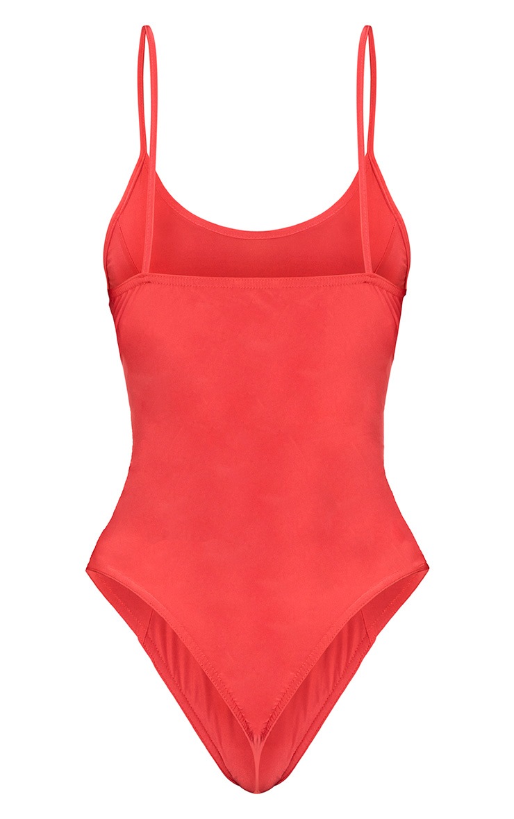 Red Corset Detail Strappy Thong Bodysuit. Tops PrettyLittleThing