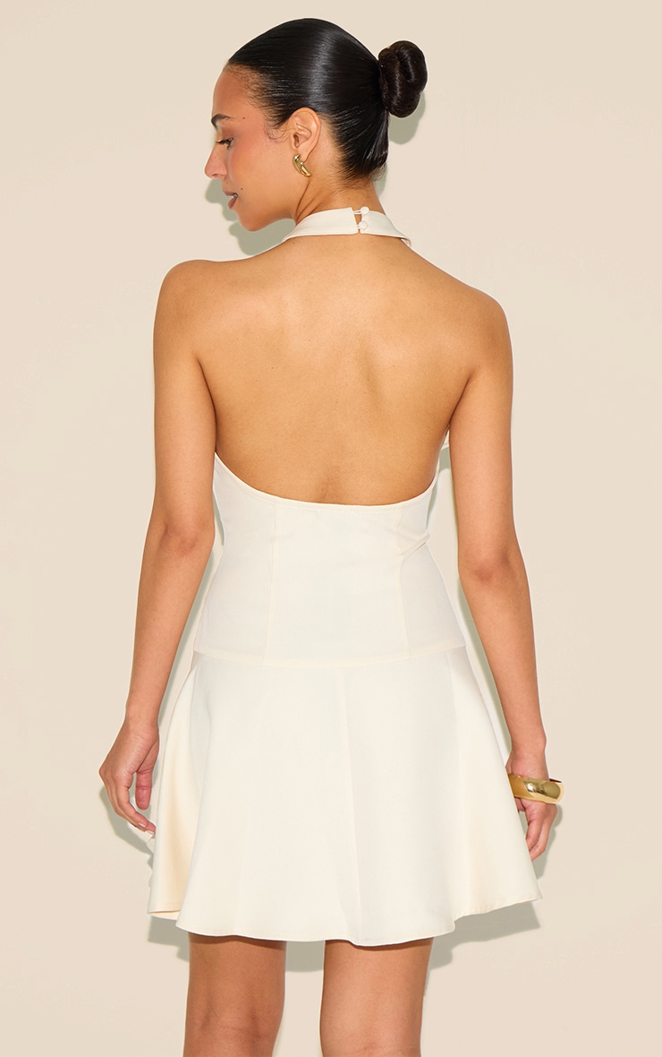 Petite Butter Cream Halterneck Shift Dress image 2