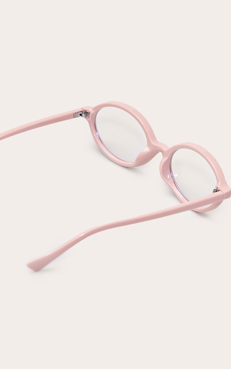 Pink Rounded Skinny Frame Sunglasses image 4