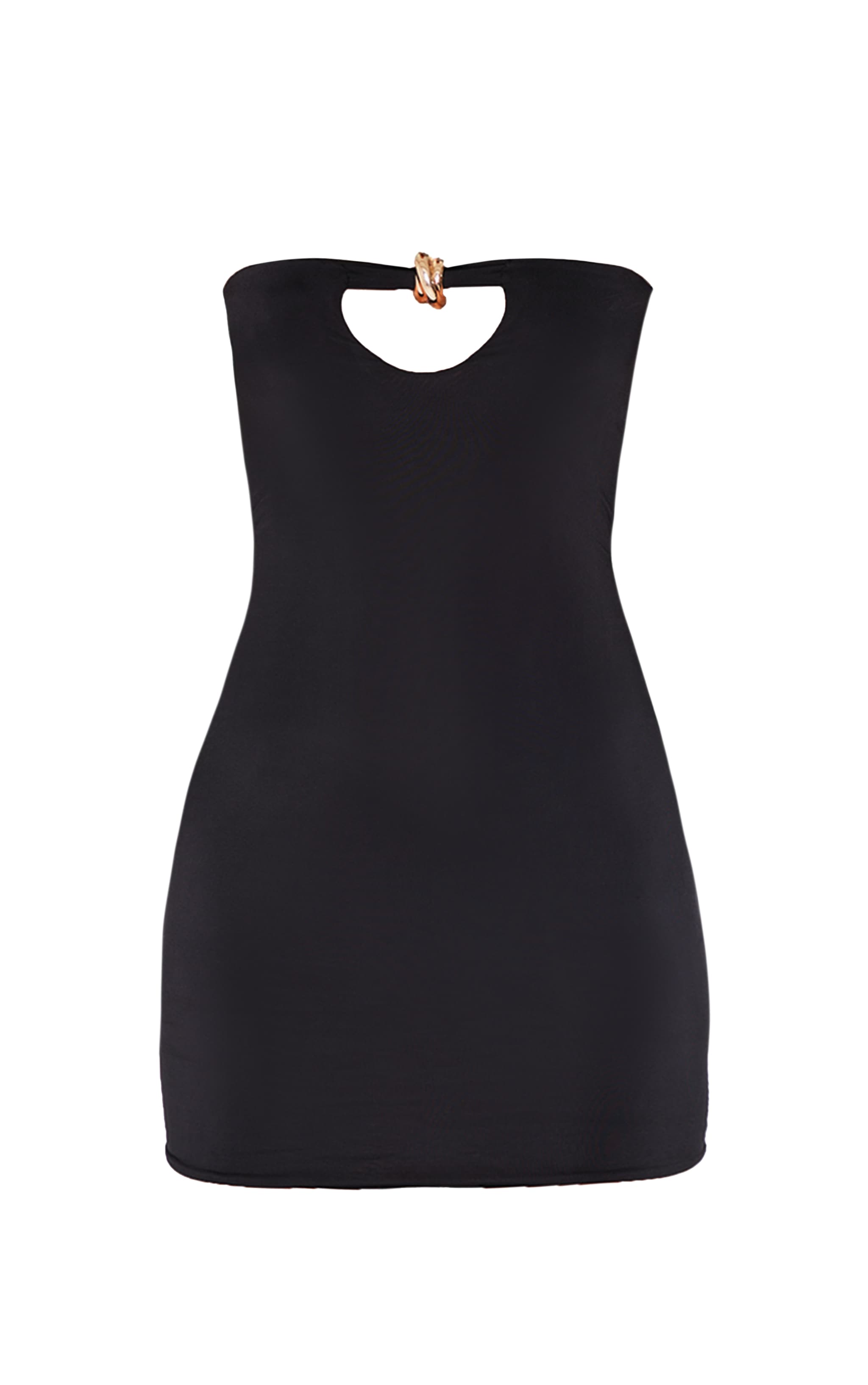 Mini robe bustier moulante doublée noire à détail empiècement image 5