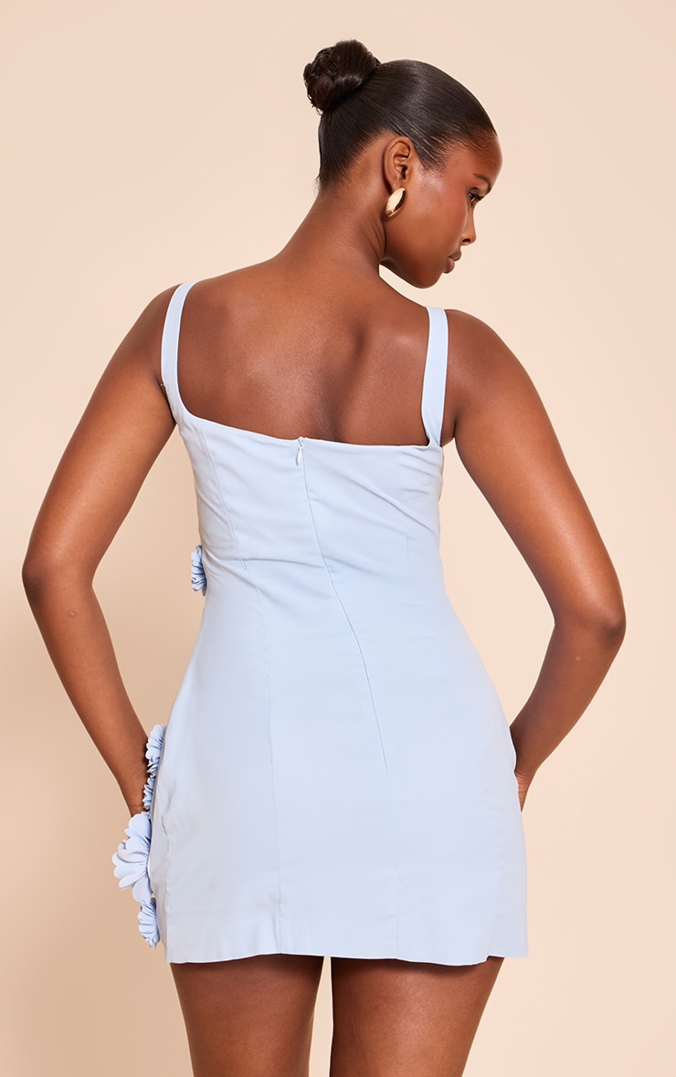 Light Blue Floral Detail Shift Dress image 2